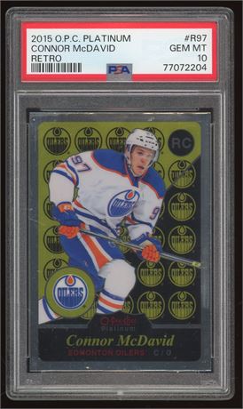 2015 O-Pee-Chee Platinum Connor McDavid Retro RC PSA 10 GEM MINT