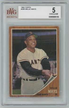 1962 Topps #300 Willie Mays BVG 5 EX