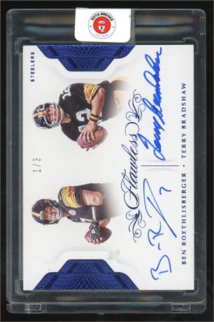 2019 Panini Flawless Ben Roethlisberger/Terry Bradshaw Auto 1/3