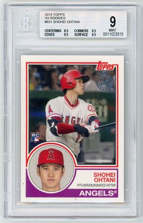 2018 Topps #831 Shoehei Ohtani '83 Rookies BGS 9 MINT