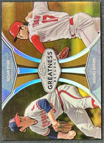 2019 Topps Chrome Greatness Returns Nolan Ryan/Shohei Ohtani GOLD 14/50