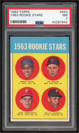 1963 Topps #553 Willie Stargell Hi# RC Rookie Stars PSA 7 NM
