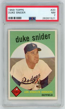 1959 Topps #20 Duke Snider PSA 7 NM