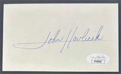 John Havlicek Signed Index Card (JSA)