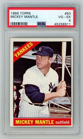 1966 Topps #50 Mickey Mantle PSA 4 VGEX