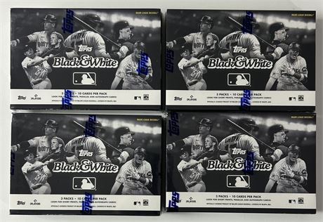 2023 Topps Black and White Baseball Hobby Box Lot (4) Factory Sealed