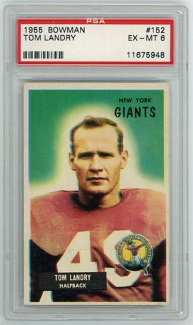1955 Bowman #152 Tom Landry RC PSA 6 EXMT