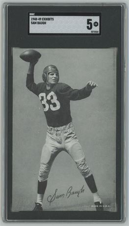 1948-49 Exhibits Sammy Baugh RC SGC 5 EX
