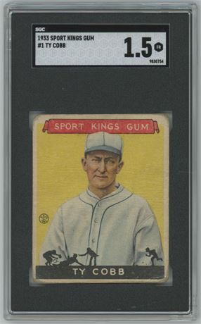 1933 Sport Kings #1 Ty Cobb SGC 1.5 FAIR
