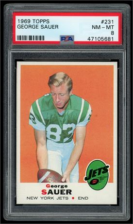 1969 Topps #231 George Sauer PSA 8 NMMT