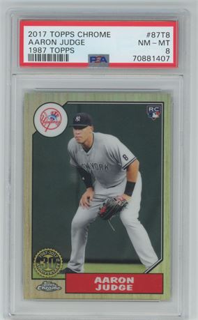 2017 Topps Chrome 1987 Topps Aaron Judge RC PSA 8 NMMT