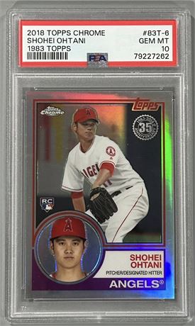 2018 Topps Chrome Shohei Ohtani RC 1983 Topps PSA 10 GEM MINT
