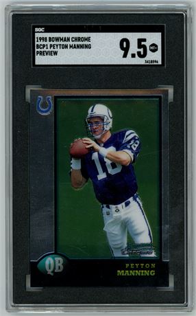 1998 Bowman Chrome Peyton Manning RC Preview SGC 9.5 MINT+
