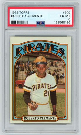 1972 Topps #309 Roberto Clemente PSA 6 EXMT