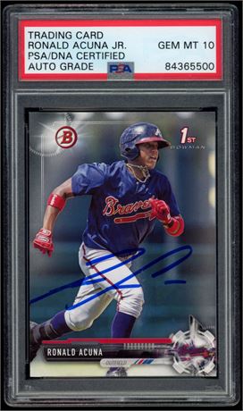2017 Bowman Ronald Acuna Jr. 1st Bowman Autographed PSA/DNA 10