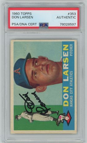 1960 Topps #353 Don Larsen Auto PSA Authentic
