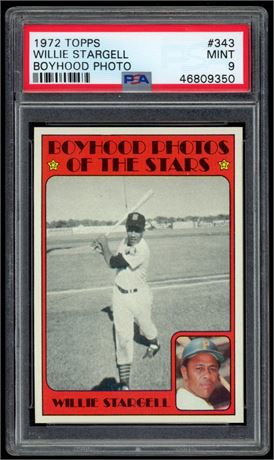 1972 Topps #343 Willie Stargell Boyhood Photo PSA 9 MINT