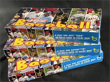 2022 Topps Heritage Baseball Hobby Box Lot (3)