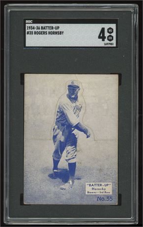 1934-36 Batter-Up #35 Rogers Hornsby SGC 4 VGEX Only 13 Higher