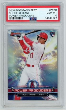 2018 Bowman's Best Shohei Ohtani RC Power Producers PSA 10 GEM MINT