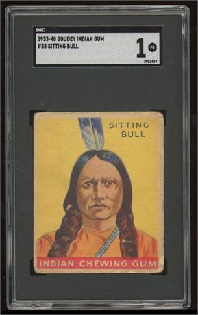 1933 Goudey Indian Gum #38 Sitting Bull SGC 1