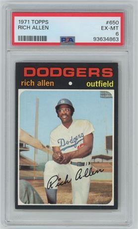 1971 Topps #650 Rich Allen Hi# PSA 6 EXMT