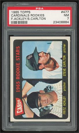 1965 Topps #477 Steve Carlton RC PSA 7 NM