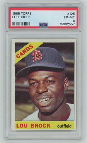 1966 Topps #125 Lou Brock PSA 6 EXMT