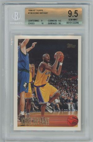 1996-97 Topps #138 Kobe Bryant Beckett 9.5 GEM MINT