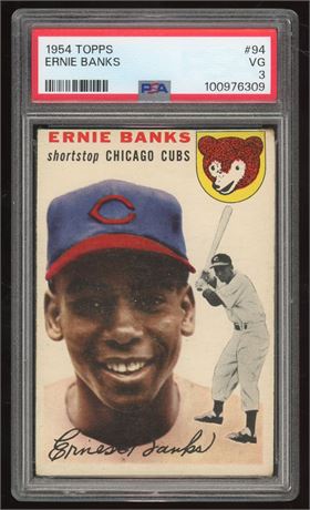 1954 Topps #94 Ernie Banks RC PSA 3 Nicely Centered