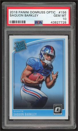 2018 Donruss Optic #156 Saquon Barkley Rated Rookie PSA 10 GEM MINT