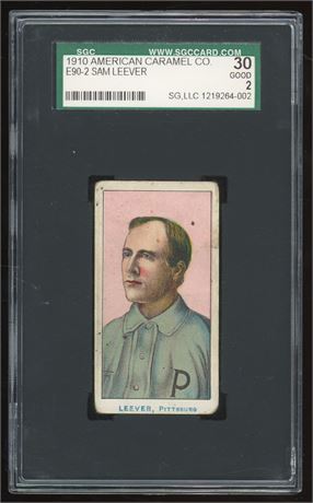 1910 E90-2 American Caramel Company Sam Leever SGC 2 GOOD