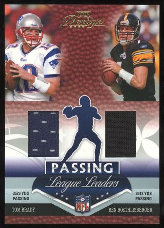 2007 Playoff Prestige Brady/Roethlisberger Game-Used Jersey Card 91/100
