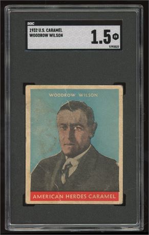 1932 US Caramel Woodrow Wilson Presidents Blue SGC 1.5 FAIR