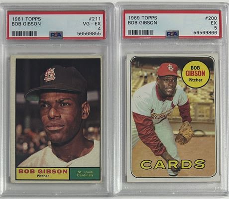 1961 & 1969 Topps Bob Gibson PSA Graded Lot (2)