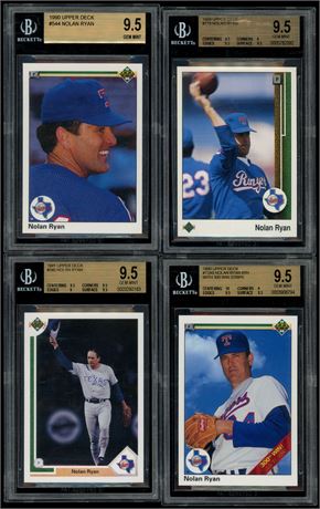 1989-1991 Upper Deck Nolan Ryan BGS 9.5 Lot (4) all GEM MINT