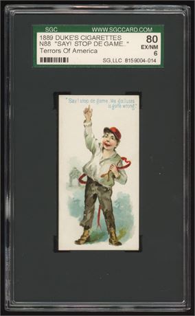 1889 N88 Duke's Cigarettes Terrors Of America Say! Stop De Game SGC 6 EXMT