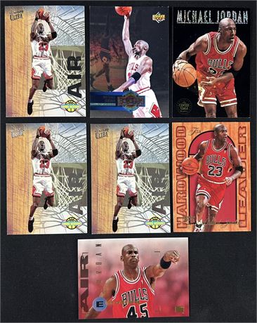 1993-1995 Michael Jordan Lot (7) w/ HoloJam, Center Stage, Hardwood, & Emotion