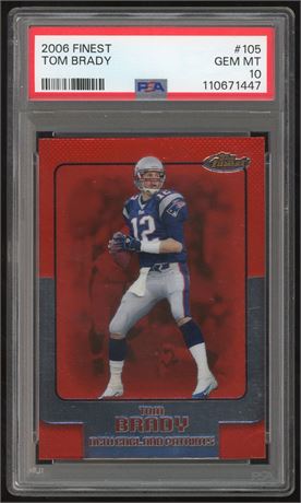 2006 Topps Finest #105 Tom Brady PSA 10 GEM MINT