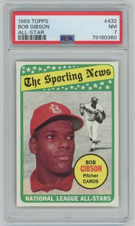 1969 Topps #432 Bob Gibson All-Star PSA 7 NM