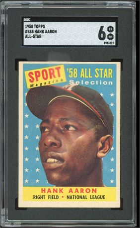 1958 Topps #488 Hank Aaron All-Star SGC 6 EXMT