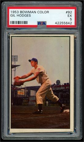 1953 Bowman Color #92 Gil Hodges PSA 5 EX
