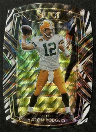 2020 Select #212 Club Level  Aaron Rodgers  Zebra Prizm Die-Cut Case Hit