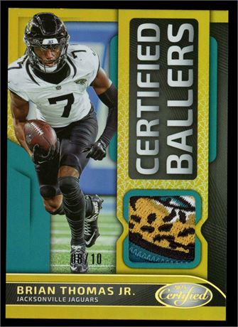 2025 Panini Certified Brian Thomas Certified Ballers 8/10 Patch
