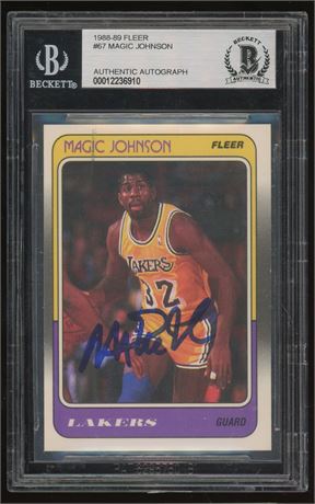 1988 Fleer #67 Magic Johnson Auto BGS Authentic