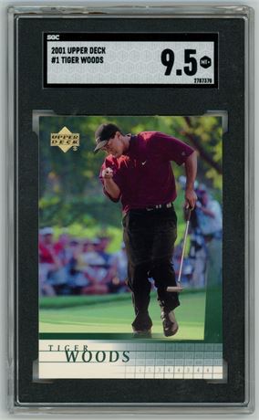 2001 Upper Deck #1 Tiger Woods RC SGC 9.5 MINT+