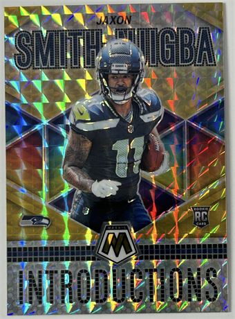 2023 Panini Mosaic 6/10 Jaxon Smith-Njigba RC Introductions Gold Mosaic