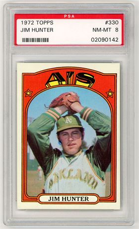1972 Topps #330 Jim Hunter PSA 8 NMMT