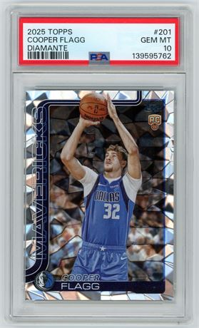 2025 Topps #201 Cooper Flagg RC Diamante PSA 10 GEM MINT