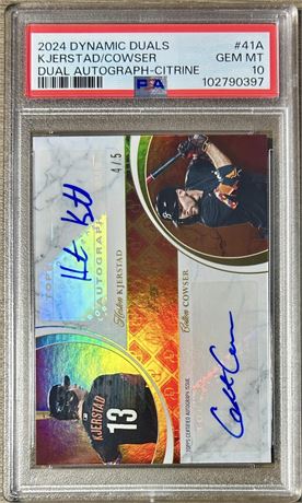 2024 Dynamic Duals Kjerstad/Cowser Dual Auto-Citrine 4/5 PSA 10 GEM MINT